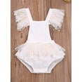 thumbnail image 6 of Toddler Baby Girls Lace Ruffle Bodysuit Dress Sleeveless Tutu Skirt Romper Baby Outfits Sunsuit, 6 of 7
