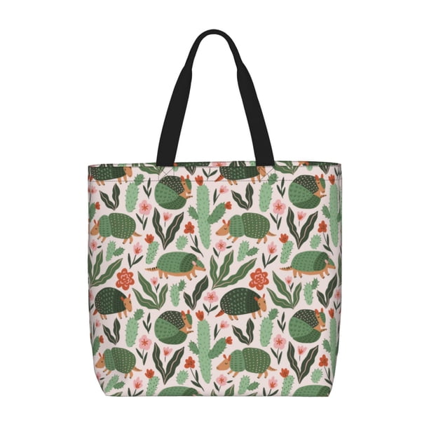 Fotbe Armadillo Bolsa Tote con Estampado para Mujer, Bolsos con Cremallera, Bolsa de Hombro Casual de Gran Capacidad con Bolsillos Internos