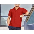 thumbnail image 2 of HAPPY BAY Men's Button Down Untucked Shirts Casual Stylish Regular Hawaiian Shirt M Red, Plain, 2 of 6