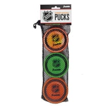 Franklin Sports Street Hockey Pucks - Indoor and Street Hockey Practice Puck - 3-Pucks Assorted Colors
