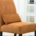 thumbnail image 3 of Roundhill Pisano Fabric Armless Contemporary Accent Chair with Kidney Pillow, Multiple Colors Available, 3 of 6