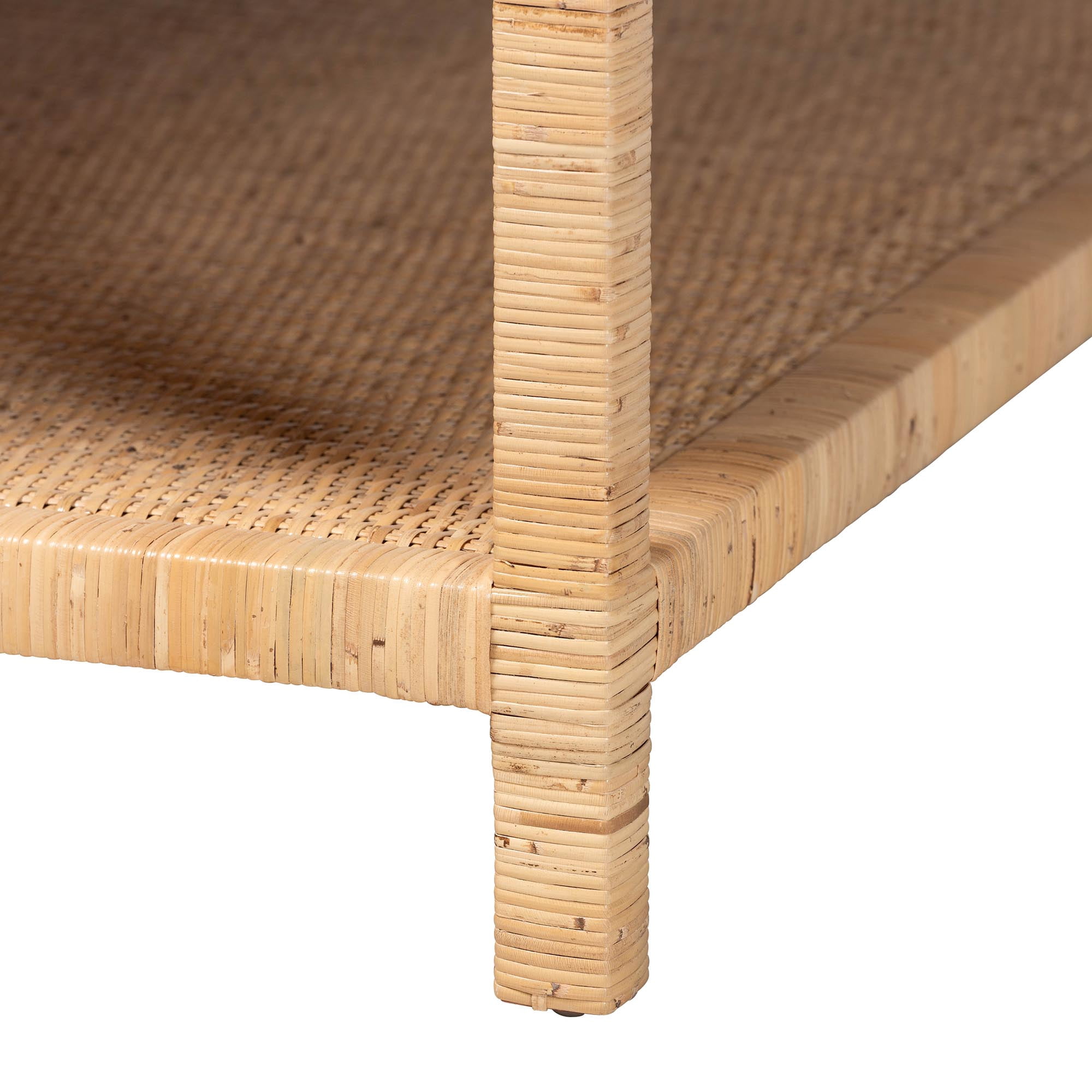 bali & pari Kalimantan Boho Coffee Table, Square, Natural