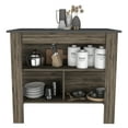 thumbnail image 3 of Kitchen Island, kitchen table 35" H, Four Legs, Three Open Storage Shelves, Dark Brown / Onix, 3 of 5