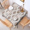 thumbnail image 2 of Brown Triangular Geometric Pattern Square Tablecloth,Waterproof Square Table Cover,Wipeable Spillproof Washable Table Cover for Home Kitchen Party Decor 42"X42"(107x107cm), 2 of 6