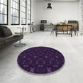 thumbnail image 4 of Ahgly Tapis d'Intérieur Lavable en Machine Carré Transitionnel Violet Profond, 8 Pieds Carré, 4 of 7
