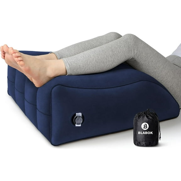 Wedge Pillow for Sleeping - Inflatable Leg Elevation Pillow for Swelling,Circulation,Leg & Back Pain Relief,Leg Support Pillow,Leg Wedge Pillows for After Aurgery,Hip,Foot,Ankle Recovery (Blue)