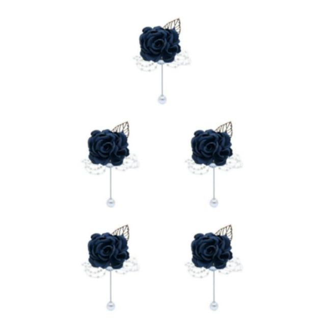 Transemion Classic And Timeless Corsage Wedding Brooches Timeless Beauty Unforgettable dark blue 5Set