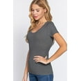 thumbnail image 4 of ACTIVE BASIC) Sexy Scoop Neck Short Sleeve T Shirt Stretch Cotton Tee (S-2X), 4 of 4