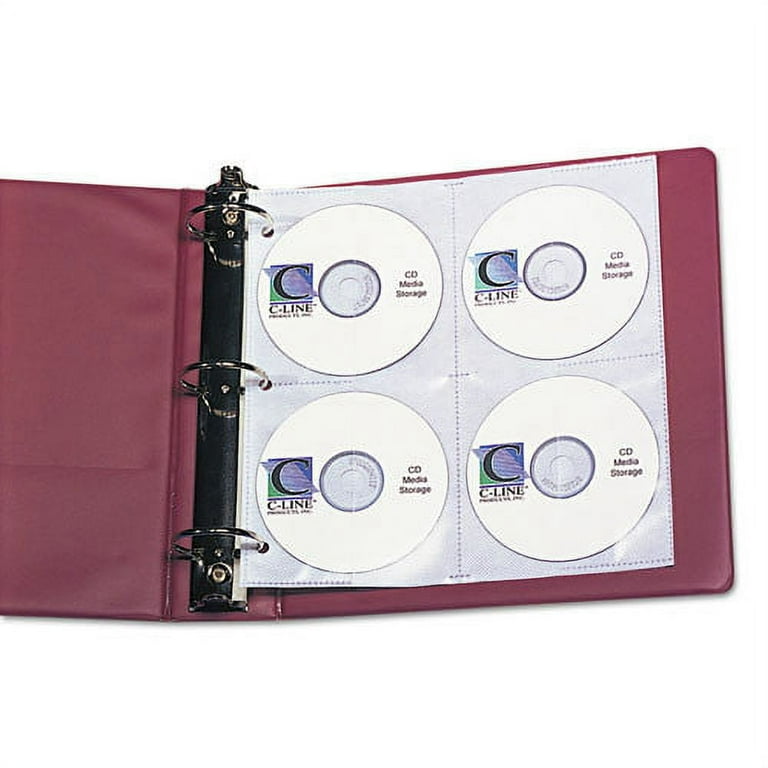 Deluxe CD Ring Binder Storage Pages, Standard, 8 Disc Capacity, Clear/White, 5/Pack Deluxe CD Ring Binder Storage Pages, Standard, 8 Disc Capacity, Clear/White, 5/Pack