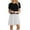 Black, variant on QLEICOM Women's Casual Color-Blocking Simple T-Shirt Loose Dress Summer Short Sleeve T Shirt Dresses Black 3XL(US Size: 14
