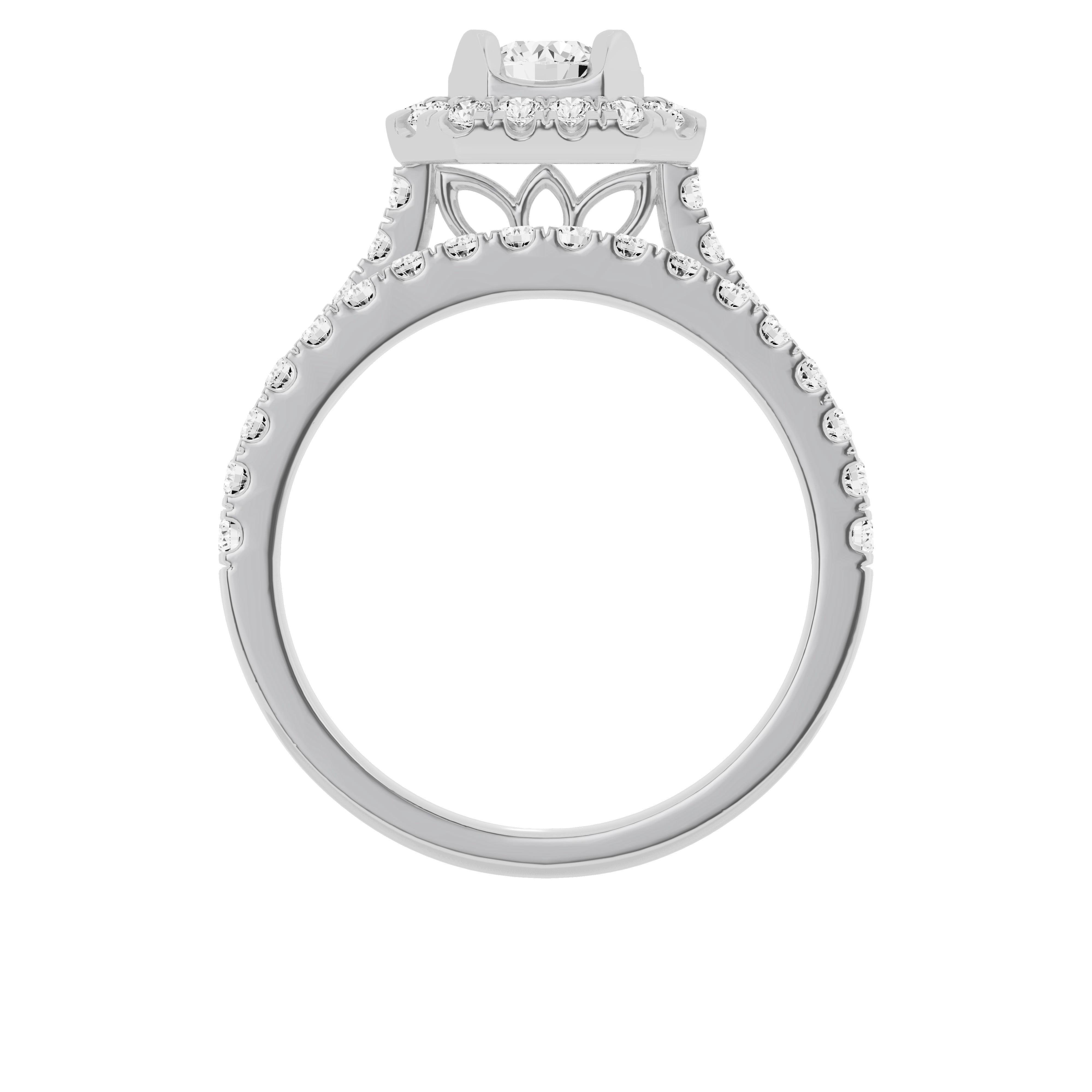 Unique Moments Lab Grown 1.50 Carat Diamond Radiant Bridal Set, Engagement Ring for Women 10K White Gold