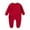 Red, variant on Tiijoy Girls Jumpsuit Solid Color Long Sleeve Romper Baby Bodysuit, Sizes 9-12M