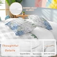 thumbnail image 2 of 3 Piece Blue Flower Duvet Cover Set Queen Size,Microfiber Comforter/Quilt Cover with Corner Ties and 2 Pillowcases,Grey Plaid Hydrangeas Eucalyptus Leaves All Season Soft Bedding with Zipper Closure, 2 of 8