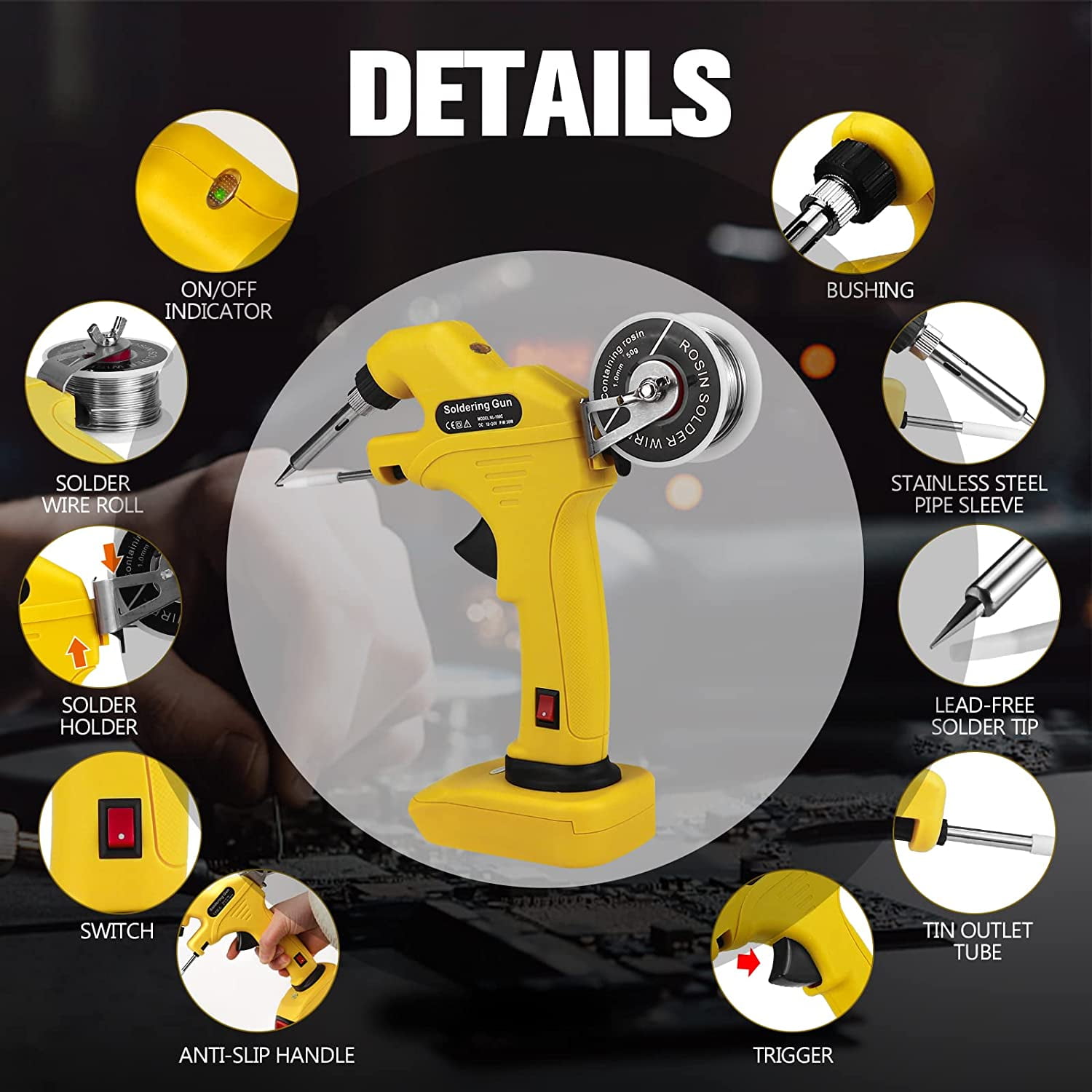 Ecarke Cordless Soldering Iron Gun Electric for Dewalt Soldering Iron Welding Assembly (Tool Only)