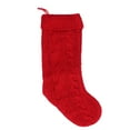 thumbnail image 2 of Knitted Stocking Soft Cable Knit Xmas Stocking Modern Design Aesthetics Warm Blessings Classic Decorations, 2 of 7