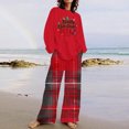 thumbnail image 2 of ChaoHeng 2024 Christmas Cotton Linen Outfits for Women 2 Piece Lounge Sets Save Up Under 50%(Red,S), 2 of 4