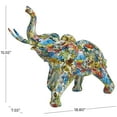 thumbnail image 3 of 19" x 16" Multi Colored Resin Elephant Sculpture, by DecMode, 3 of 8