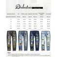 thumbnail image 5 of Pantalones vaqueros con estampado de girasoles para mujer, de cintura media, con parches rotos, ajustados y elásticos., 5 of 5