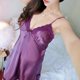 thumbnail image 1 of Vestido De Mujer Sexy Deep V Correas Tentación Noche De Encaje De Seda Pijamas baju tidurpangjing, 1 of 4
