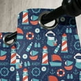 thumbnail image 3 of Ambesonne Anchor Grommet Curtain, Captain Boats and Helm, 50" x 72", Vermilion Pale Blue, 3 of 6