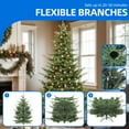thumbnail image 4 of Dextrus 6.5ft Pre-Lit  Artificial Christmas Tree, Layered  Aspen Fir Christmas Tree with 900 PE & PVC Branch Tips & 500 Lights, Remote Control,11 Modes, Green, 4 of 9