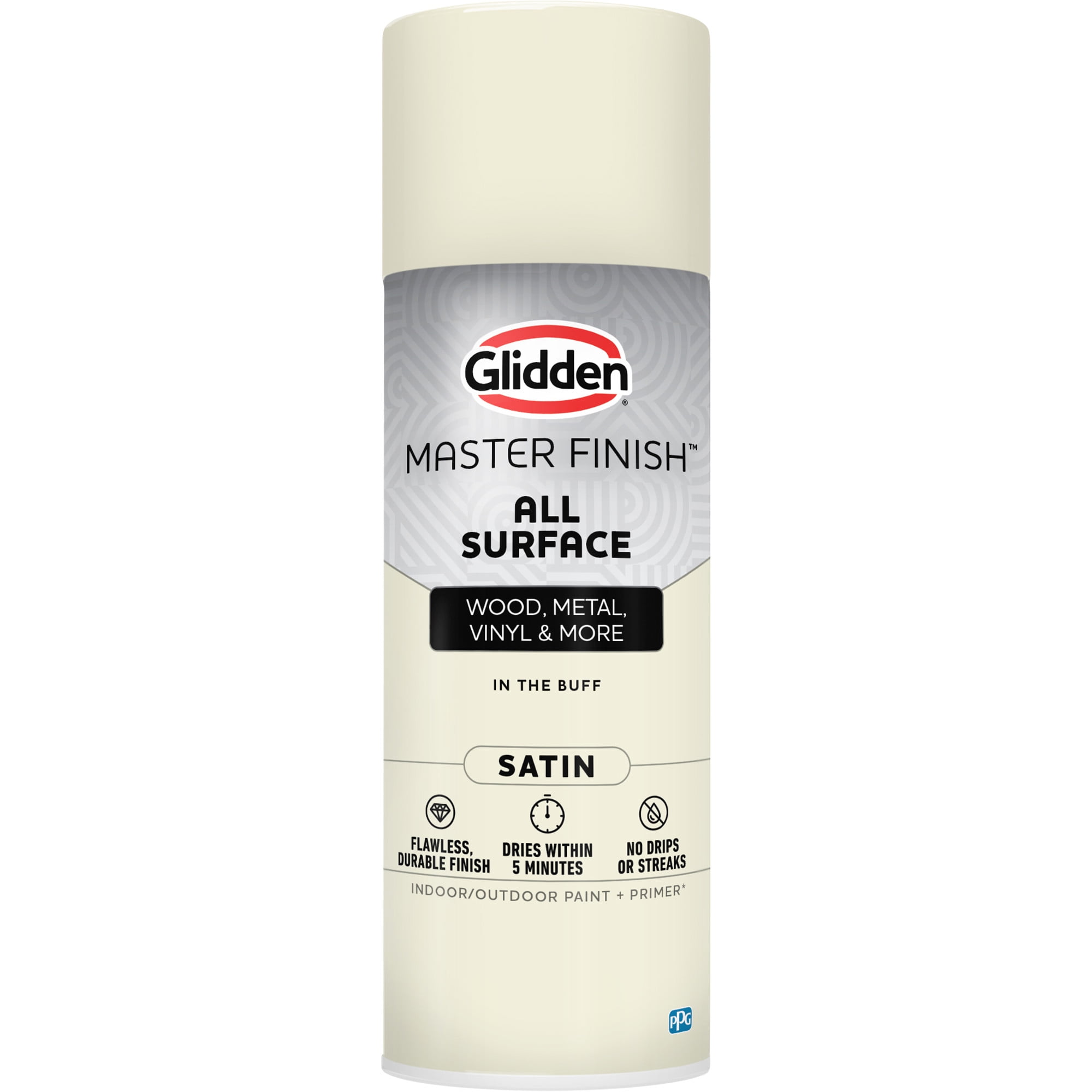 Glidden Master Finish 12 oz. Satin In the Buff Interior/Exterior All Surface Spray Paint and Primer