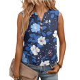 thumbnail image 2 of Womens Tank Top Cotton Linen V Neck Button Sleeveless Tops Basic Shirt Summer Clothes for Daily Beach Vacation, 2 of 5