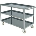 thumbnail image 2 of Welded Steel Utility Cart, 3 Tray Shelves, 24"Wx48"L, 2 of 3