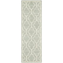 SAFAVIEH Chatham Jaymz Geometric Wool Runner Rug, Grey/Ivory, 2'3" x 9'
