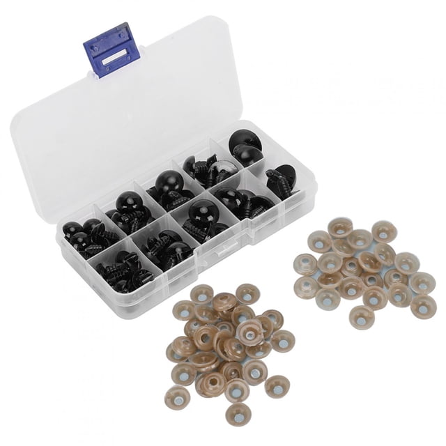 52 Uds DIY Ojo de oso negro materiales hechos a mano manualidades juguetes educativos piezas de plástico 12-20MM
