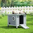 thumbnail image 2 of Coziwow Rabbit Hutch Cat House for Small Animal Wooden 20”x 16”x 17”, Grey, 2 of 7
