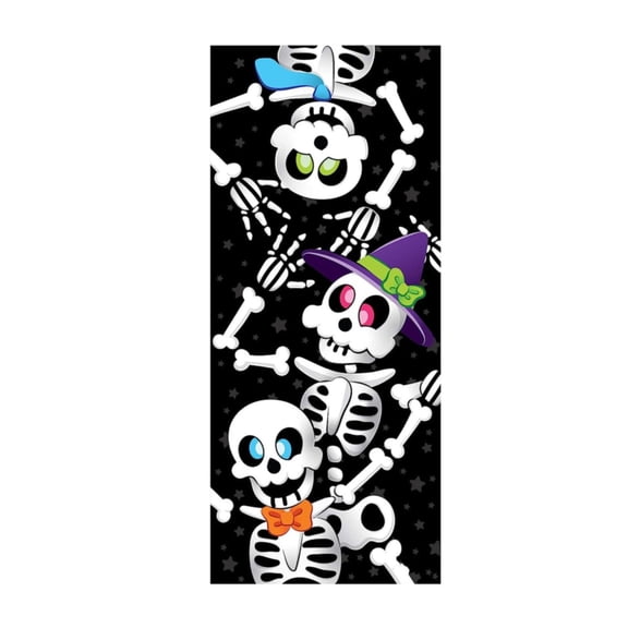 Clearance Under $2.4! 1PC 3D Skeleton Door Cover, Cute Halloween Home Decor for Door & Window, Cloth, (One Size, D)