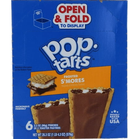Kelloggs Pop Tart, Smores, Count 6 (3.3 oz) - Granola/Cereal/Oat/Brkfast Bar / Grab Varieties & Flavors