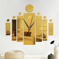 thumbnail image 2 of Coofit Wall Clock Sticker Set DIY Rectangle Round 3D Mirror Sticker Wall Decoration, 2 of 4