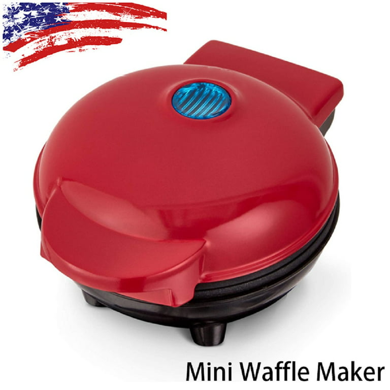 4 Mini Electric Round Griddle Non-stick Waffle Maker with Indicator Light  Kitchen Countertop Waffle Maker for Waffle Cookies Quesadillas Eggs 