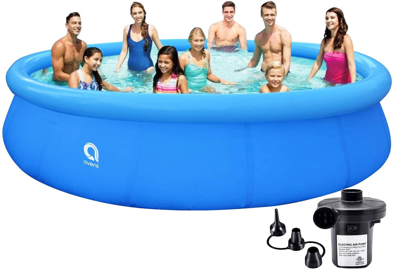 Inflatable Paddling Pool Swim Centre Family Lounge Pool Anti-Exposure Anti-Crack Round Family Water Park Pool Water Fun Beach Party Portable Swimming Pool for Children Adults
