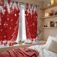 thumbnail image 4 of Red Christmas Tree Sheer Curtains 63 Inches Long, Xmas Balls Pine Needles Snowflake Light Filtering Window Curtains for Living Room/Bedroom, Rod Pocket Voile Sheer Curtain Drapes, 52"Wx63"L, 2 Panels, 4 of 9