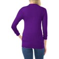 thumbnail image 3 of ClothingAve. Women's 3/4 Sleeve Soft Snap Button Cardigan with Ribbed Cuffs and Hem-in Over 20 Colors S-3X Female Plus Size Cardigan, 3 of 4