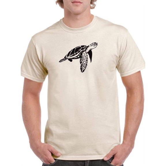 Sea Turtle Swimming Silhouette T-Shirt Men -Image by Shutterstock, Male XX-Large