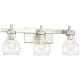 thumbnail image 6 of Possini Euro Design Modern Wall Light Brushed Nickel Hardwired 21" Wide 3-Light Fixture Clear Glass Globe Bathroom Vanity Mirror, 6 of 9