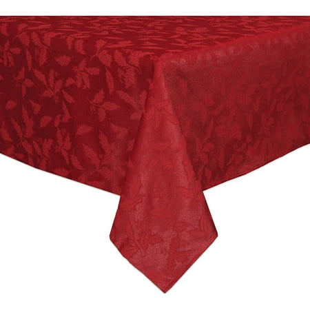 

Holly Damask Tablecloth 52 by 70-Inch Red