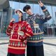 thumbnail image 3 of Otoño e Invierno jersey retro hombres suéter de Navidad Harajuku High Street estilo suelto y perezoso pareja suéter hombres ropa, 3 of 5