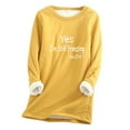 thumbnail image 3 of CFLVAEK Yes I'm Still Freezing Sweatshirt for Women Warm Sherpa Lined Sweatshirts Cozy Crewneck Long Sleeve Pullover Tops Yellow XXL, 3 of 4