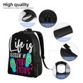 thumbnail image 4 of La vida es mejor en chanclas. Mochila para portátil, bolso de viaje, mochila informal para la universidad, mochila negra para el trabajo y los negocios, regalo para hombres y mujeres., 4 of 5