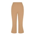 thumbnail image 5 of Hfnxid Capri Pants for Women Slim Fit Athletic Yoga Pant Stretchy Pull On Capris Leggings Lightweight Gym Cropped Trousers Khaki S, 5 of 8