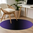 thumbnail image 5 of 3ft Round Rug, Purple Black Ombre Non-Skid Rubber Backing Large Area Rugs - Living Room Bedroom Home Office, Gradient Contemporary Abstract Art Indoor Floor Mat Carpets Washable Rug, 5 of 9
