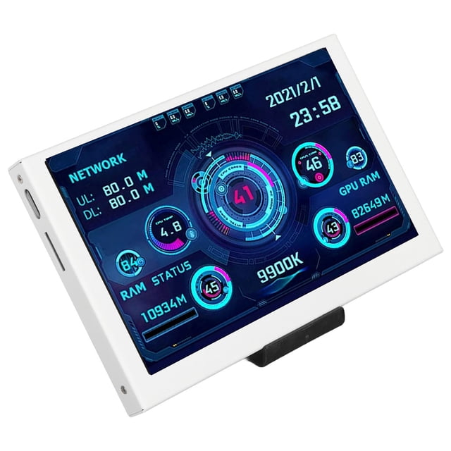 Monitor de datos de CPU de PC, monitor de temperatura de computadora de 5 pulgadas Pantalla de temperatura de computadora Pantalla de temperatura de PC Resistente y duradera