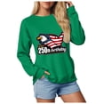 thumbnail image 6 of Leey-World 4th of July Shirts Women American Flag Patriotic Shirts USA Star Stripes Graphic T Shirt Short Sleeve Summer Tees 4th Of July Long Sleeve Shirts Women(Green,XL), 6 of 9