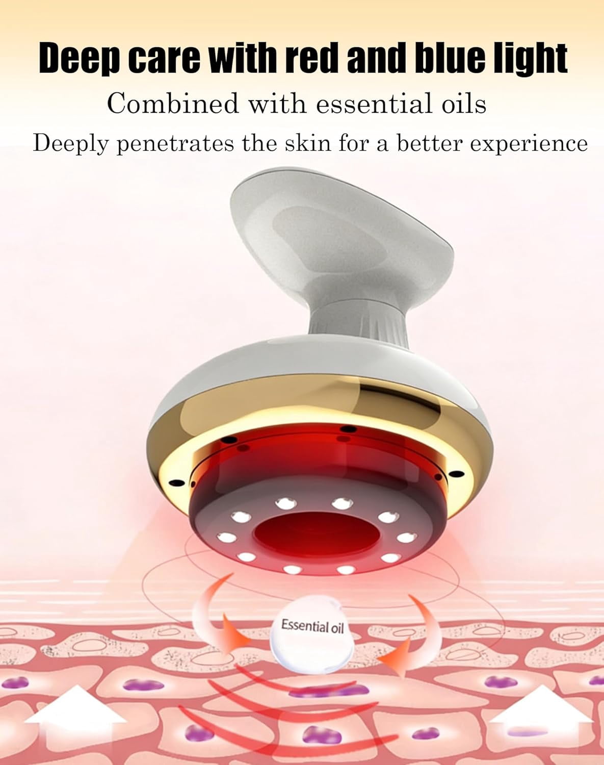 Cellulite Massager, 4-in-1 Anti-Cellulice Suction Cupper with Red Light, 9 Levels Rechargeable Massager for Firmer Toned Skin on Legs Abdomen Arms
