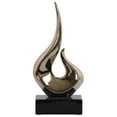 thumbnail image 1 of Urban Trends Collection 14892 Ceramic Abstract Swirl Sculpture on Black Rectangle Base, Gold, 1 of 1